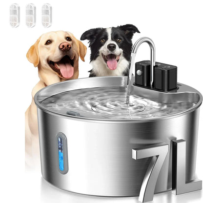 7L Stainless Steel Pet Water Fountain, Wireless Rechargeable Sensor Cat and Dog Drinking Dispenser, Four Options - product view 4