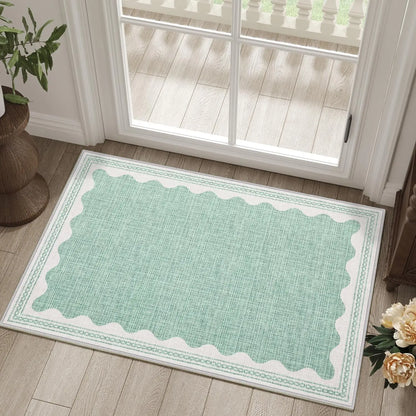 Pink Kitchen Rug, Printed Polyester Door Mat, Washable Non-Slip Modern Design in 30x50, 40x60 or 50x80cm Sizes - product view 2