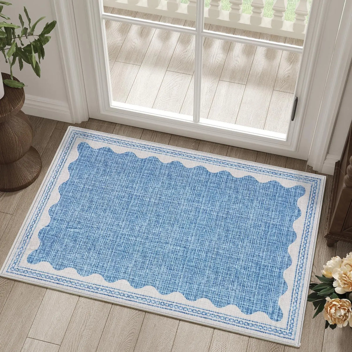 Pink Kitchen Rug, Printed Polyester Door Mat, Washable Non-Slip Modern Design in 30x50, 40x60 or 50x80cm Sizes - product view 3
