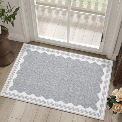Pink Kitchen Rug, Printed Polyester Door Mat, Washable Non-Slip Modern Design in 30x50, 40x60 or 50x80cm Sizes - product view 4