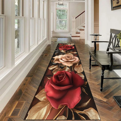 Printed Polyester Kitchen Rug, Waterproof Fade-Resistant Machine-Made Floor Mat with PVC Backing for Indoor and Outdoor Areas - product view 4