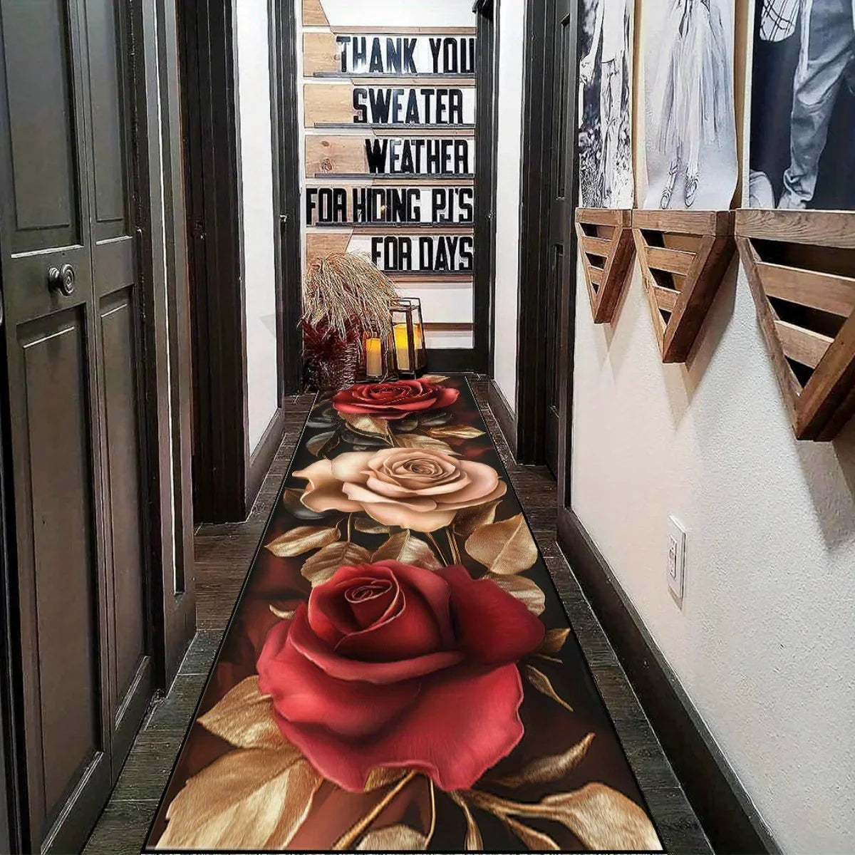Printed Polyester Kitchen Rug, Waterproof Fade-Resistant Machine-Made Floor Mat with PVC Backing for Indoor and Outdoor Areas - product view 5