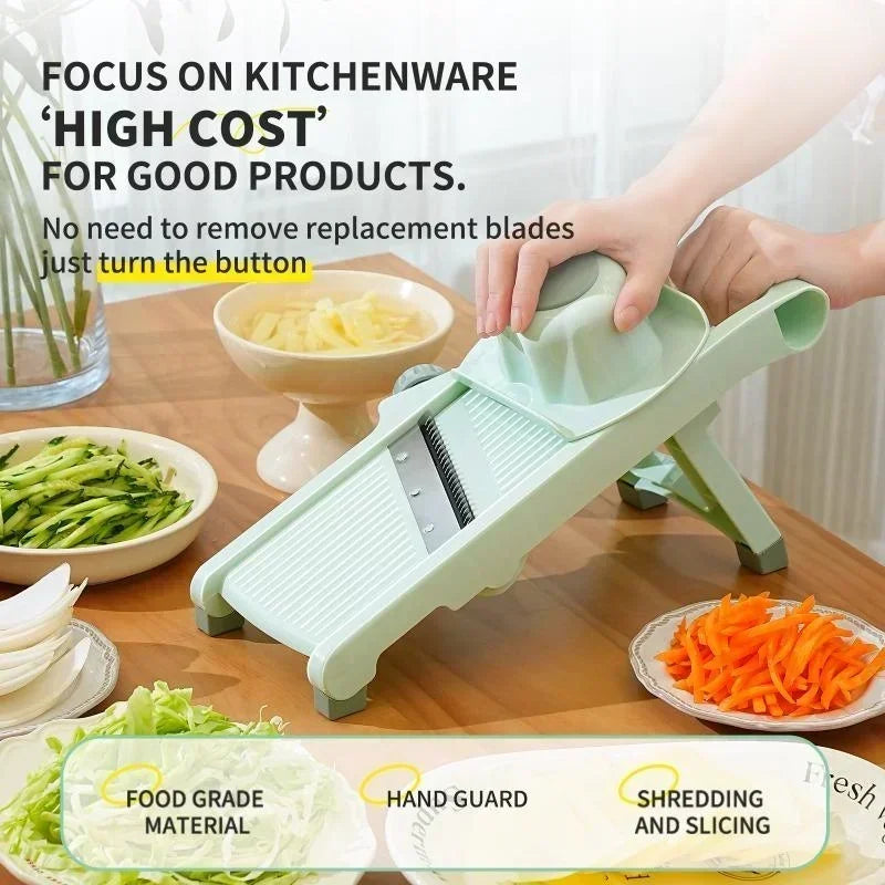 Adjustable Mandoline Slicer, Stainless Steel Vegetable and Fruit Cutter with Adjustable Knob for Potatoes and Lemons - product view 3