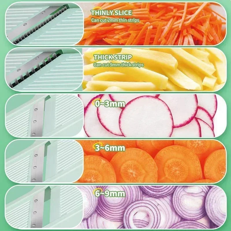 Adjustable Mandoline Slicer, Stainless Steel Vegetable and Fruit Cutter with Adjustable Knob for Potatoes and Lemons - product view 4