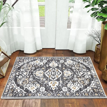 Geometric Welcome Mat, Modern Polyester Doormat with Anti-Slip, Fade-Resistant Machine-Made Floor Rug for Home Entryways - product view 3