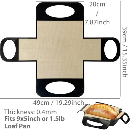 Reusable Silicone Baking Mat Liner, Nonstick Loaf Pan Insert with Extended Handles, Leak-Resistant, Heat Resistant to 480°F - product view 1