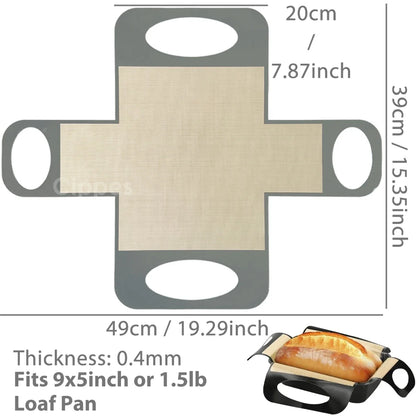 Reusable Silicone Baking Mat Liner, Nonstick Loaf Pan Insert with Extended Handles, Leak-Resistant, Heat Resistant to 480°F - product view 3