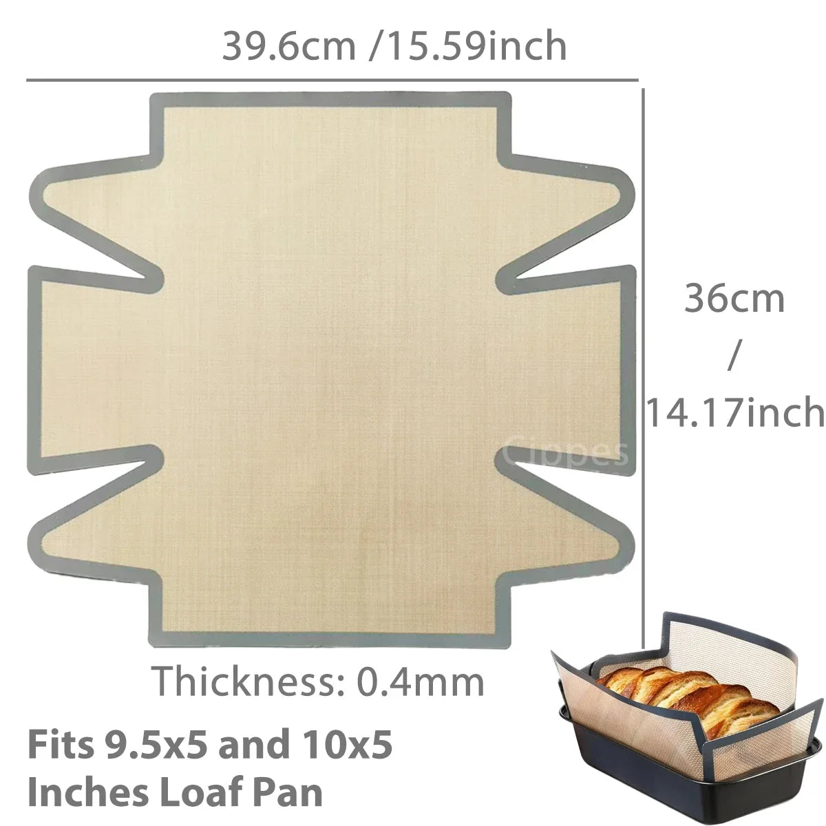 Reusable Silicone Baking Mat Liner, Nonstick Loaf Pan Insert with Extended Handles, Leak-Resistant, Heat Resistant to 480°F - product view 5