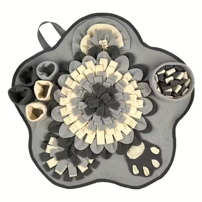 Interactive Snuffle Mat for Dogs, Short Plush Slow Feeder and Foraging Toy, Gold or Gray - product view 2