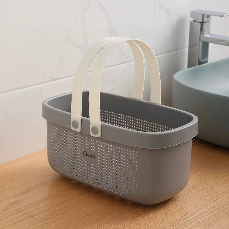 Plastic Storage Basket with Handle, Reusable Multi-Use Pantry Organizer Bin for Kitchen, Bathroom, Dorm and Bedroom - product view 1