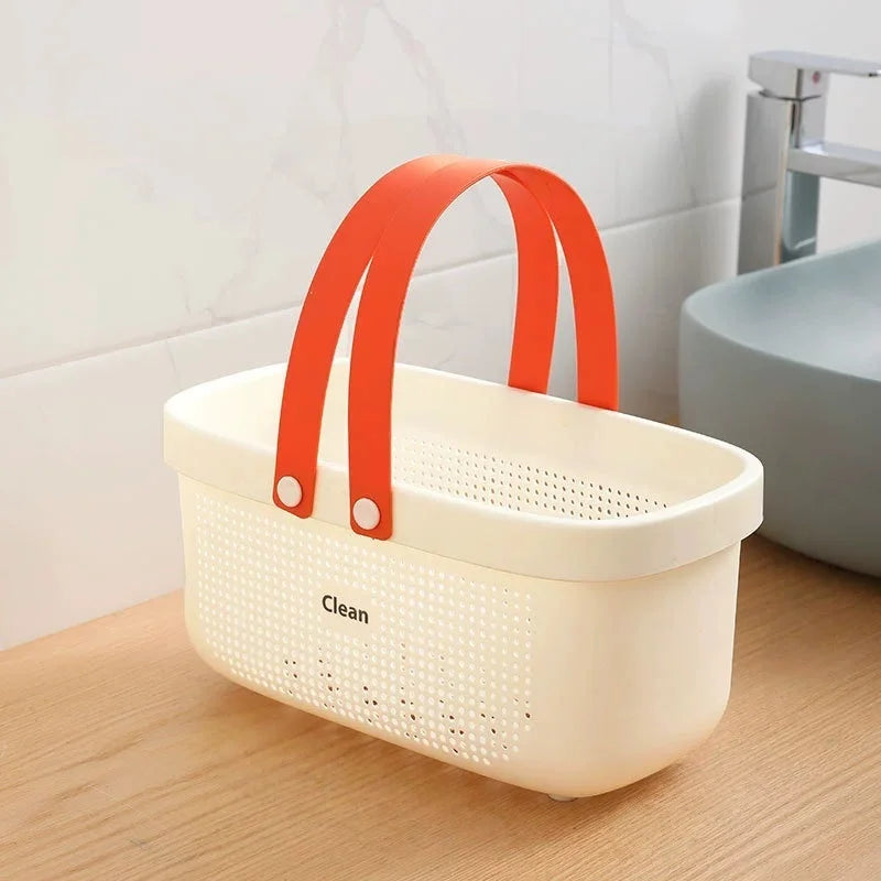 Plastic Storage Basket with Handle, Reusable Multi-Use Pantry Organizer Bin for Kitchen, Bathroom, Dorm and Bedroom - product view 3
