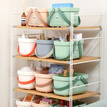 Plastic Storage Basket with Handle, Reusable Multi-Use Pantry Organizer Bin for Kitchen, Bathroom, Dorm and Bedroom - product view 6