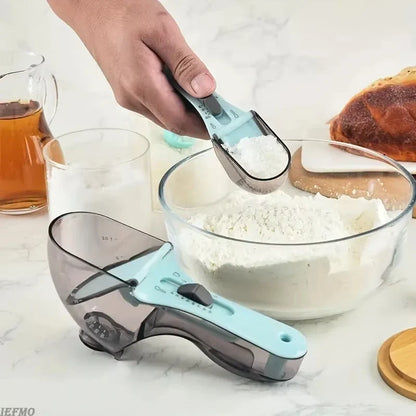 Adjustable Measuring Spoon, Plastic Sliding Scale, 5–30 ml or 30–130 ml for Cooking and Baking - product view 4