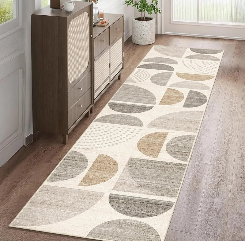 Geometric Kitchen Runner Rug, Washable Non-Slip Polyester Mat, Modern Rectangle Floor Carpet for Hallway and Home - product view 2