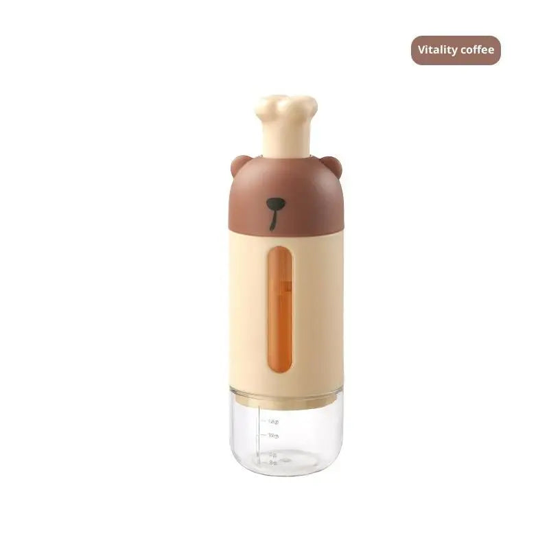 Metered Salt Shaker Kitchen Canister, Push-Button Dosage Control, Detachable Plastic Bottle, Coffee or Green - product view 1