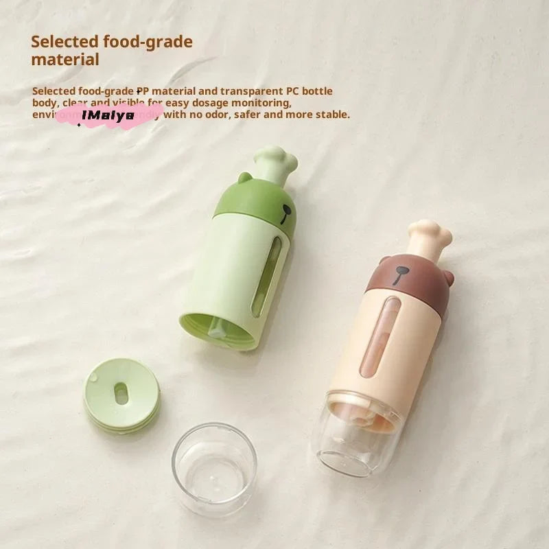 Metered Salt Shaker Kitchen Canister, Push-Button Dosage Control, Detachable Plastic Bottle, Coffee or Green - product view 5
