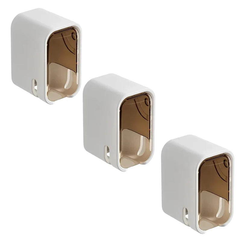 Toothbrush Wall Holder, Plastic Wall-Mounted Punch-Free Dustproof Rack for Electric Toothbrushes, 2–8 Piece Options - product view 6
