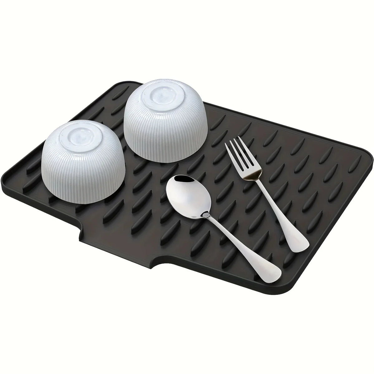 Silicone Dish Drying Mat, Rectangular Built-In Drainage Design for Countertops, Sinks and Refrigerators, Large Size - product view 5