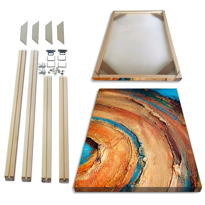 DIY Solid Wood Picture Frame Kit, Modern Rectangular Wall Frame for Canvas Art and Posters, 13 Size Options - product view 1