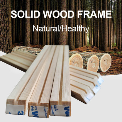 DIY Solid Wood Picture Frame Kit, Modern Rectangular Wall Frame for Canvas Art and Posters, 13 Size Options - product view 4