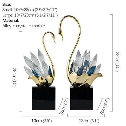 Crystal Decorative Figurine, Modern Metal-Plated Collectible Accent with Crystal Inlay for TV and Wine Cabinets - product view 4