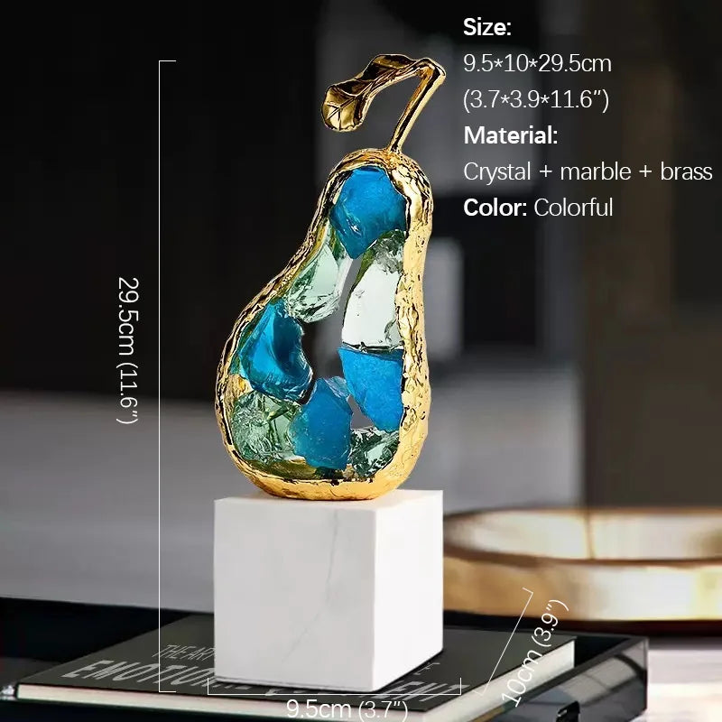 Crystal Decorative Figurine, Modern Metal-Plated Collectible Accent with Crystal Inlay for TV and Wine Cabinets - product view 5
