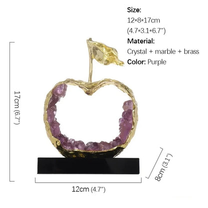 Crystal Decorative Figurine, Modern Metal-Plated Collectible Accent with Crystal Inlay for TV and Wine Cabinets - product view 6