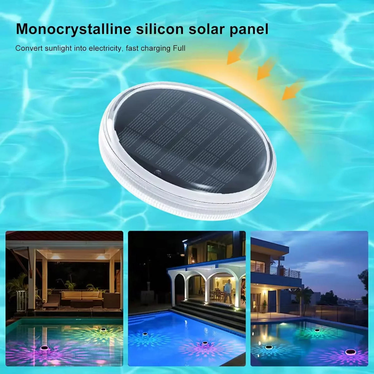 RGB LED Underwater Pool Light, ABS Body, AC Powered, Wedge Base, 230mm x 58mm, 1-Piece or 2-Piece Set - product view 4