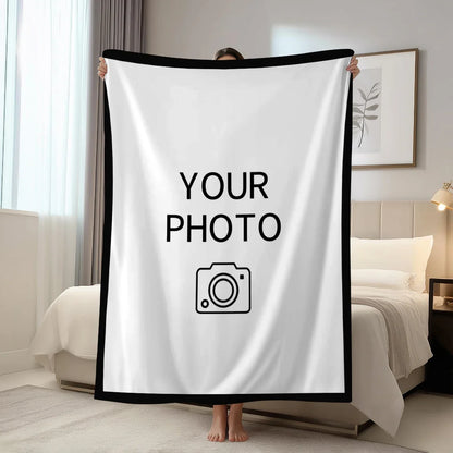 Personalized Picture and Text Blanket, Textile Fabric Gift Cover, Custom Design in 3 Sizes for Family and Friends - product view 2