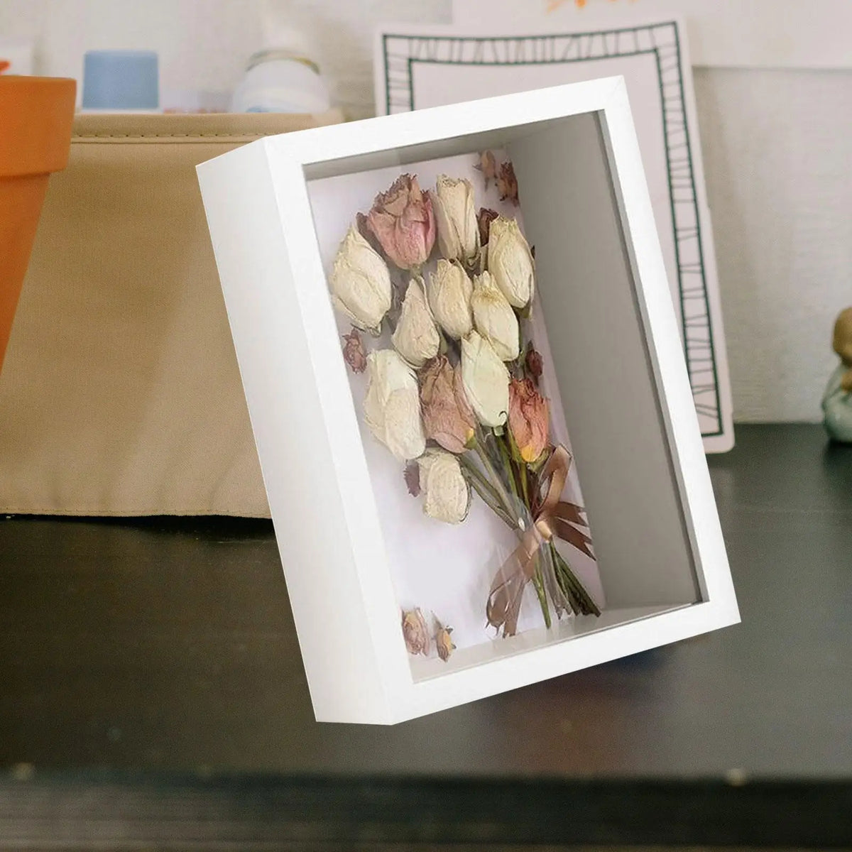 Wood Frame Shadow Box, 5 cm Deep Display Case for Dried Flowers, Photos, Awards, Keepsakes and DIY Wall Decor - product view 2