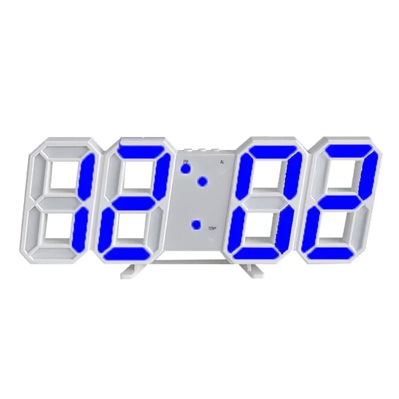 LED Digital Wall Clock, 3D Luminous Acrylic Square Display, Tabletop Mount, Adjustable Brightness, Modern Home Décor - product view 1