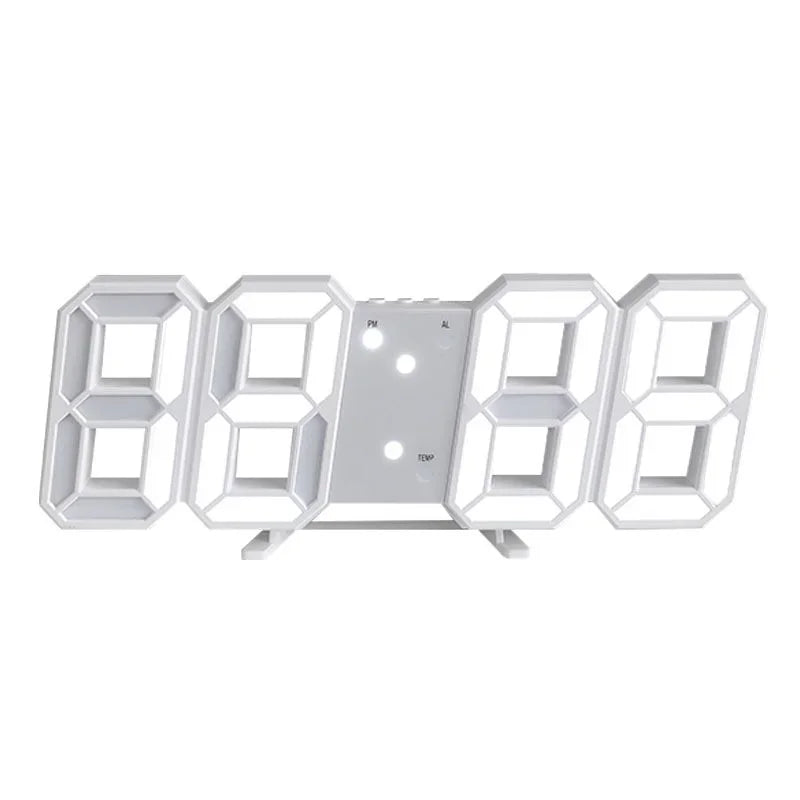 LED Digital Wall Clock, 3D Luminous Acrylic Square Display, Tabletop Mount, Adjustable Brightness, Modern Home Décor - product view 2