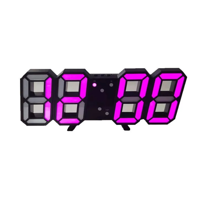 LED Digital Wall Clock, 3D Luminous Acrylic Square Display, Tabletop Mount, Adjustable Brightness, Modern Home Décor - product view 6