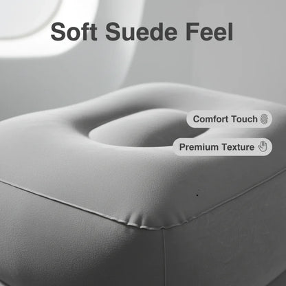 Inflatable Three-Layer Air Foot Rest Mat, Portable Travel Mattress, Cotton Cover, Comfortable Grey Footrest - product view 5