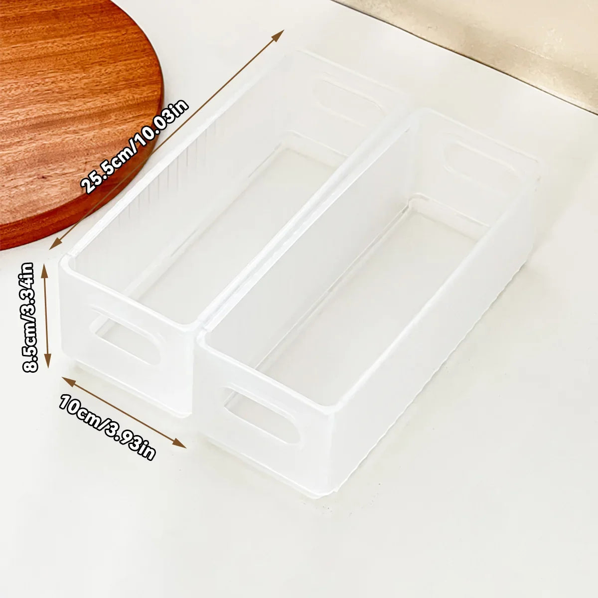 Stackable Pantry Storage Bin, Folding Plastic Food Box with Handle, Reusable Organizer in Clear or Beige, Small to Large - product view 2