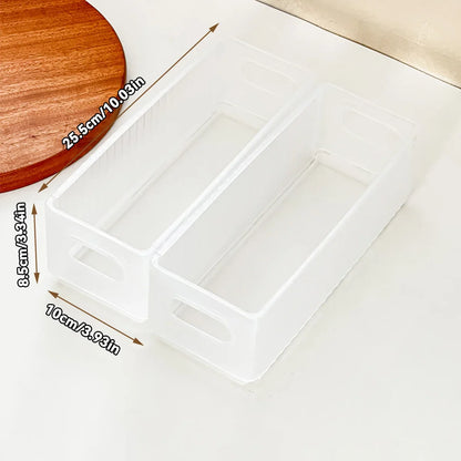Stackable Pantry Storage Bin, Folding Plastic Food Box with Handle, Reusable Organizer in Clear or Beige, Small to Large - product view 2