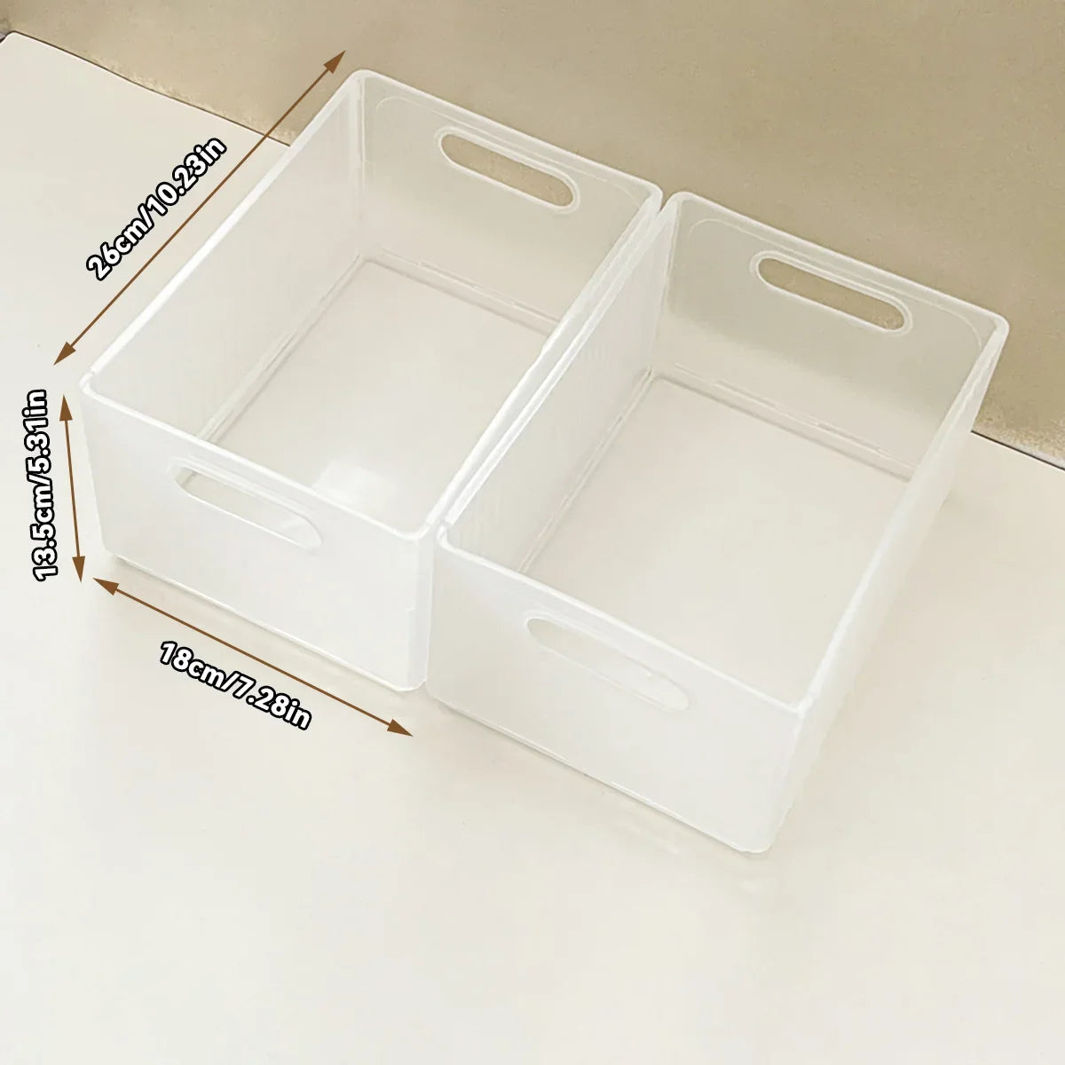 Stackable Pantry Storage Bin, Folding Plastic Food Box with Handle, Reusable Organizer in Clear or Beige, Small to Large - product view 4