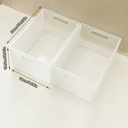 Stackable Pantry Storage Bin, Folding Plastic Food Box with Handle, Reusable Organizer in Clear or Beige, Small to Large - product view 4