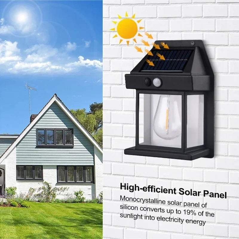 Solar Wall Light, PIR Motion Sensor, Auto Dusk-to-Dawn, 6–12 Hour Runtime, IP65 Outdoor Porch Lamp - product view 3