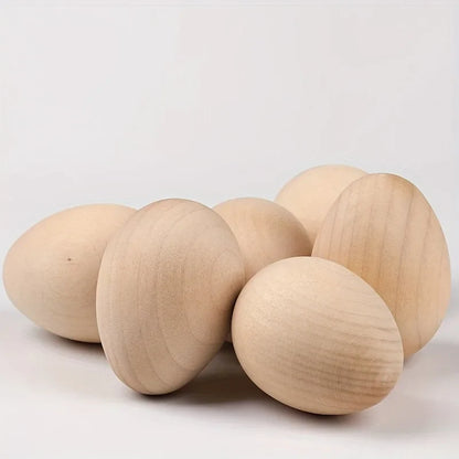 8-Piece Unfinished Wooden Easter Eggs, Paintable DIY Craft Blanks for Easter Decorations, Home Projects and Holiday Gifts - product view 4