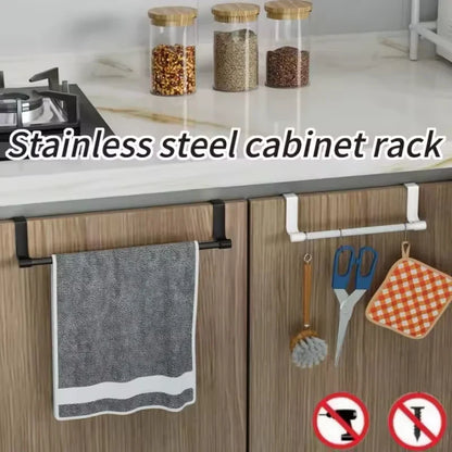 Over Door Drying Rack, Stainless Steel Towel Bar for Bathroom and Kitchen, 24 or 36 cm, Silver or Black - product view 5