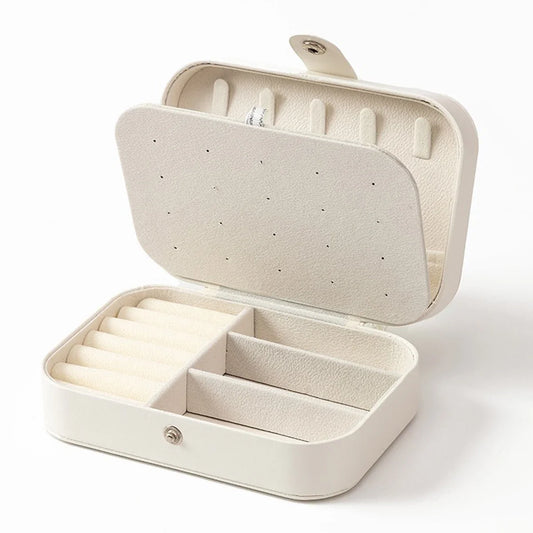 Leather Travel Jewelry Organizer, Portable Jewelry Box with Multiple Colors for Rings, Earrings and Accessories - product view 1