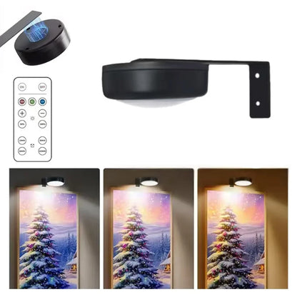 Battery Operated Picture Light, Dimmable LED Art Lamp with Remote and Touch Control, 3 Color Modes, Magnetic Wall Mount - product view 1