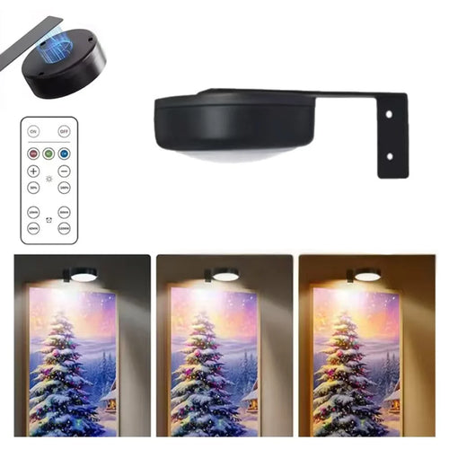 Battery Operated Picture Light, Dimmable LED Art Lamp with Remote and Touch Control, 3 Color Modes, Magnetic Wall Mount - product view 1