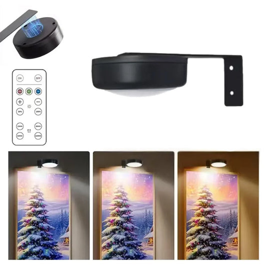 Battery Operated Picture Light, Dimmable LED Art Lamp with Remote and Touch Control, 3 Color Modes, Magnetic Wall Mount - product view 1