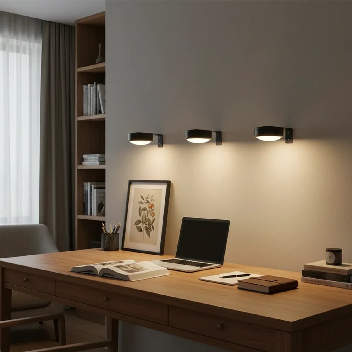 Battery Operated Picture Light, Dimmable LED Art Lamp with Remote and Touch Control, 3 Color Modes, Magnetic Wall Mount - product view 4