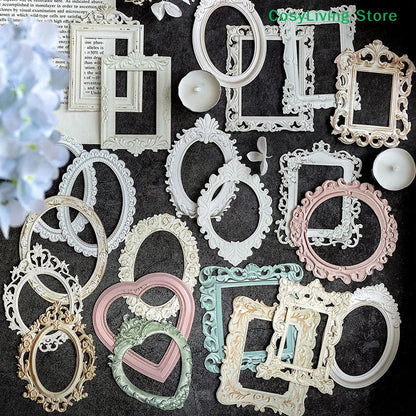 Retro Relief Collage Frames, Resin Irregular Classic-Style Embellishments in 3 Decorative Options for Scrapbooking and Journaling - product view 4