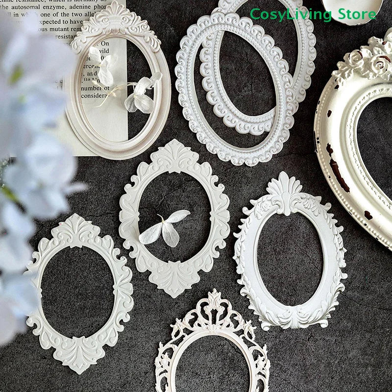 Retro Relief Collage Frames, Resin Irregular Classic-Style Embellishments in 3 Decorative Options for Scrapbooking and Journaling - product view 5
