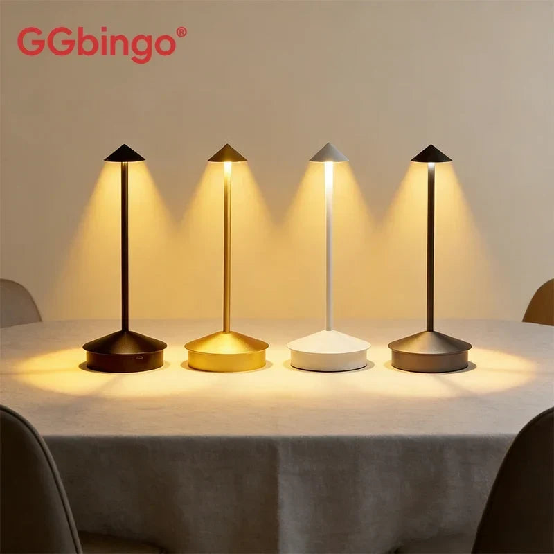 Rechargeable Table Lamp, Touch Control, Dimmable LED, 5V Alloy Body, Brown, Black, Gold or White for Desk and Study - product view 5