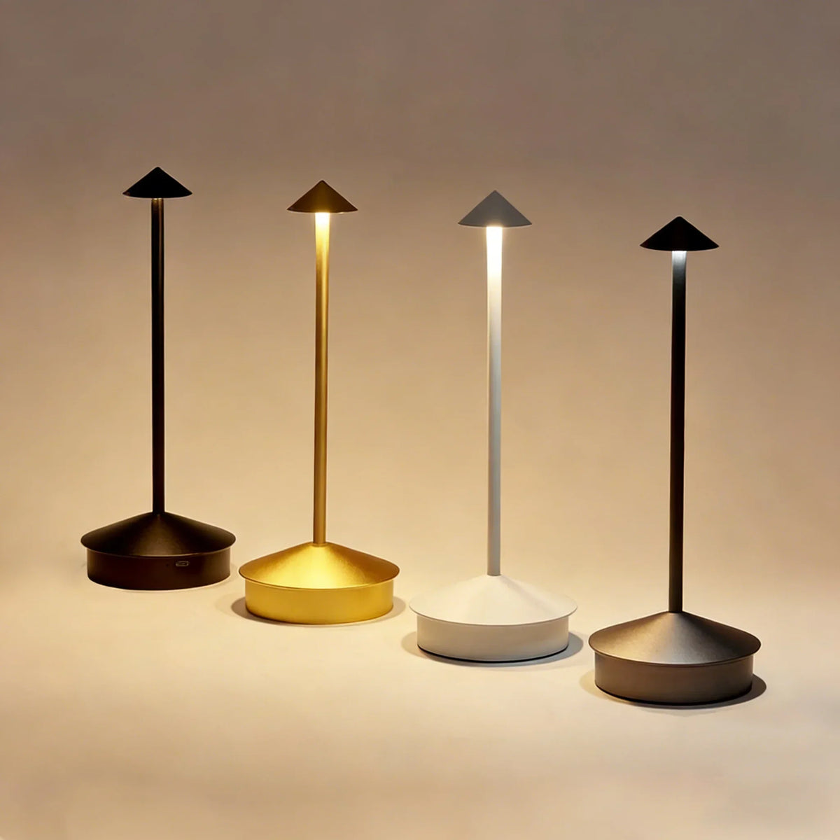 Rechargeable Table Lamp, Touch Control, Dimmable LED, 5V Alloy Body, Brown, Black, Gold or White for Desk and Study - product view 6